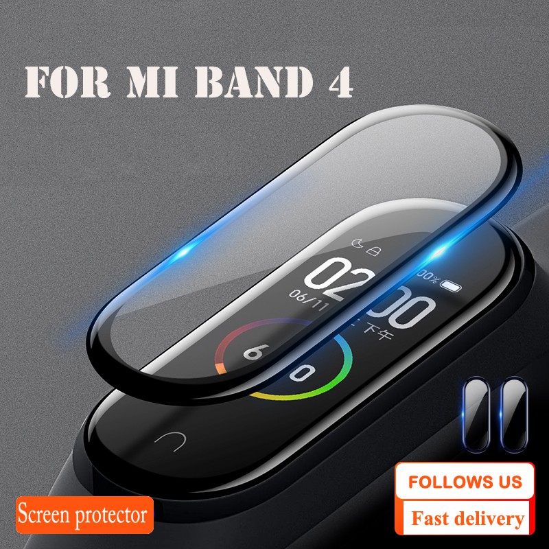 ฟิล์มกระจกนิรภัยกันรอยขีดข่วนป้องกันรอยขีดข่วนสําหรับ Xiaomi Mi Band 4 4D