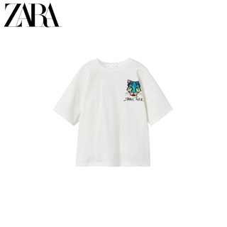 Zara เสื้อยืด พิมพ์ลายสัตว์ สําหรับเด็กผู้ชาย 4805709 712