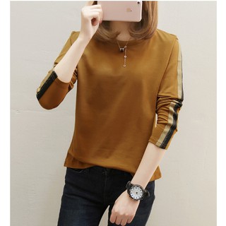 ลดราคา!! เสื้อยืดแขนยาวสีน้ำตาล 2XL รอบอก 40 นิ้ว  (SB0822)