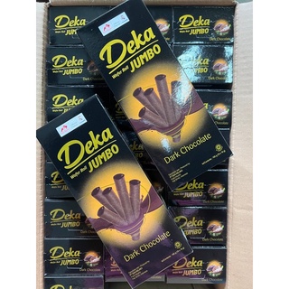 ขนมเวเฟอร์แท่งสอดไส้ดาร์กช็อกโกแลต(Deka Jumbo) 1 กล่อง บรรจุ 10 ชิ้น