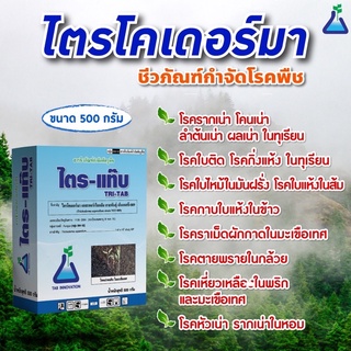 ไตรโครเดอร์มา (ไตรแท๊บ) ขนาด 500 กรัม กำจัดโรครากเน่า โคนเน่า จากเชื้อราไฟทอปธอร่า ในทุเรียน ไตรแท๊บ ขนาด 500 กรัม