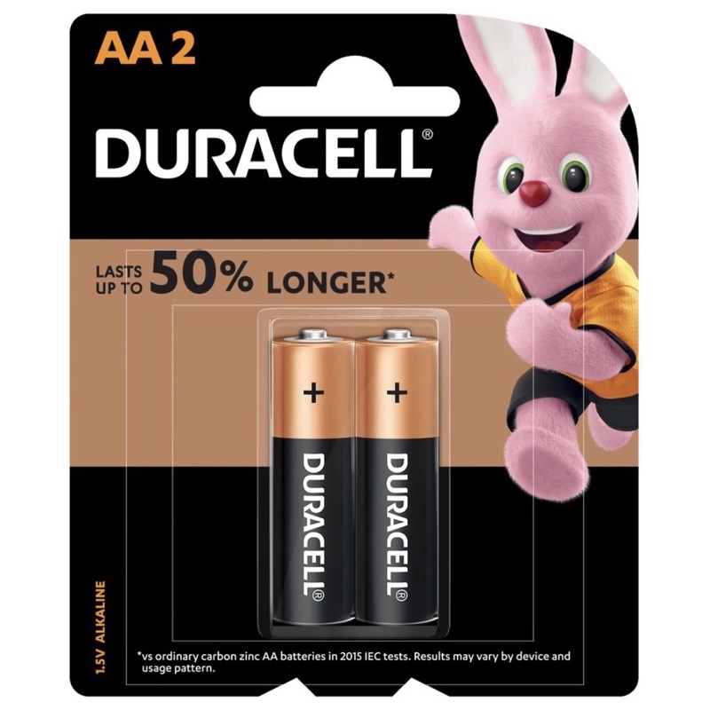 Duracell ถ่าน alkaline ขนาดAA แพค2ก้อน (ของแท้จากตัวแทนจำหน่าย)