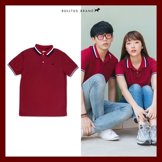 BULLTUS เสื้อโปโล คอปก 3COL สีแดงเข้ม