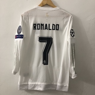 เสื้อกีฬาแขนสั้น ลายทีมชาติฟุตบอล Real Madrid 15 16 ชุดเหย้า สไตล์คลาสสิก