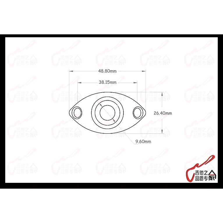 1 Piece Oval Curved Metal Jack Plate For Electric Guitar Bass ( #0420 ) MADE IN KOREA - รูปที่ 3