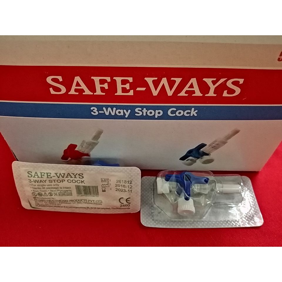 Safe-ways *50อัน* Three way สามทาง 3 Way ข้อต่อ สายน้ำเกลือ Three-Way Stopcock/ SafeWay 50 ชิ้น