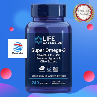 Life extension Super Omega-3 EPA/DHA Fish Oil, Sesame Lignans &amp; Olive Extract / 240 Easy-to-Swallow Softgels