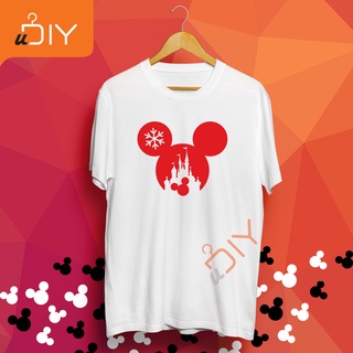 เสื้อยืดผ้าฝ้าย เสื้อยืดคริสต์มาส【Mickey】 Merry Christmas - Special Edition T Shirt UNISEX Cotton Short Sleeve High Qual