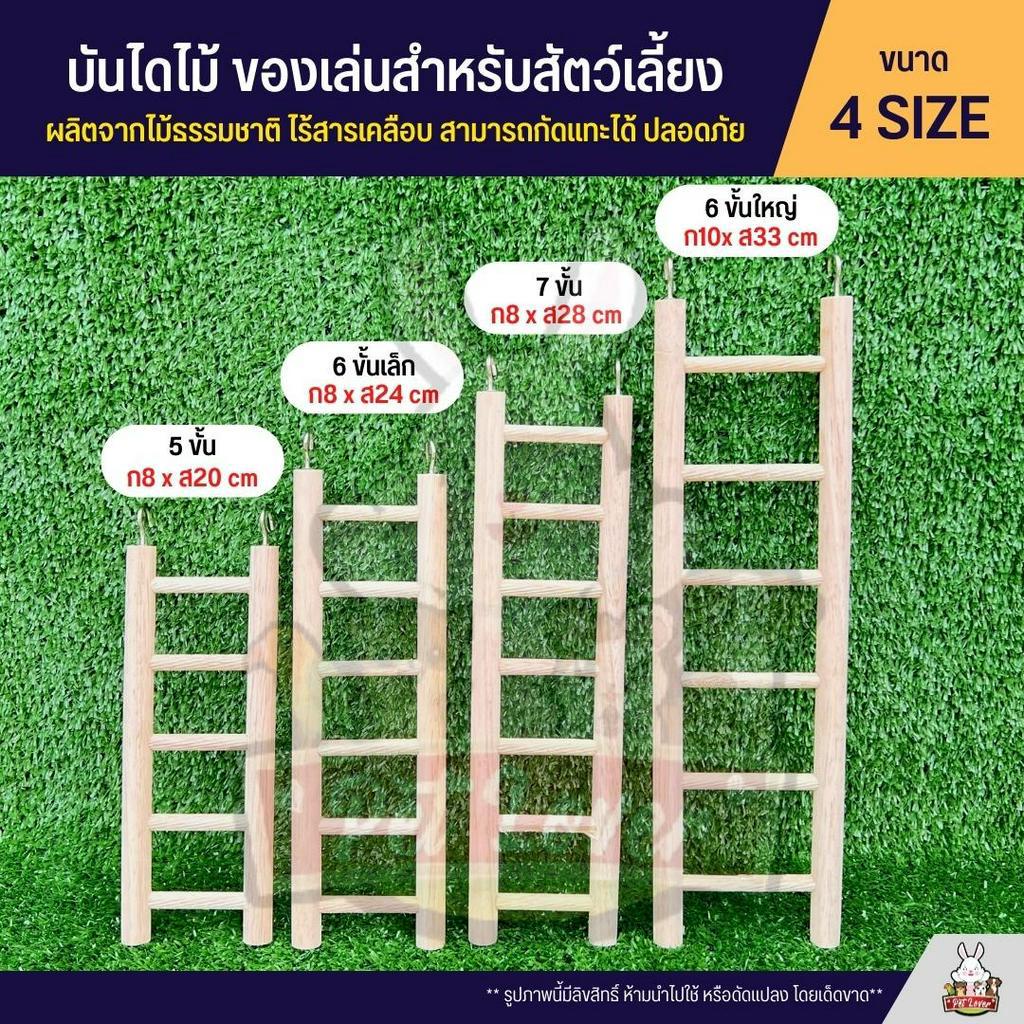 บันใดไม้ ของเล่นไม้ สำหรับสัตว์เลี้ยง ผลิตจากไม้ธรรมชาติ ไร้สารเคลือบ สามารถกัดแทะได้ ปลอดภัย (4 Size)