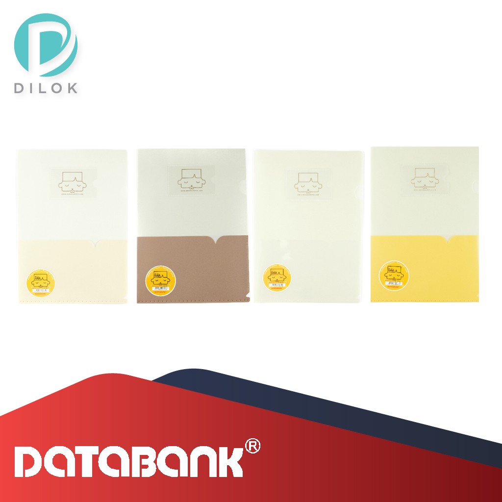 DATABANK แฟ้มซองพลาสติก กันน้ำ กันรอย ขนาด A4 ดีไซน์เรียบง่าย สไตล์มินิมอล E31053