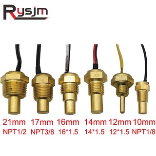 12V/24V Water Temperature Sensor Temp Sender 50K Head Plug 10MM 12MM 14MM 16MM For Car Truck Gauge Electric Meter NPT 3/8 1/8