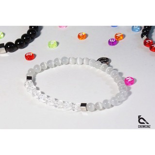 Crowcinz Letter Smiley Bracelet (6 mm.) กำไลข้อมือหินแท้ หินขนาด 6 มม.