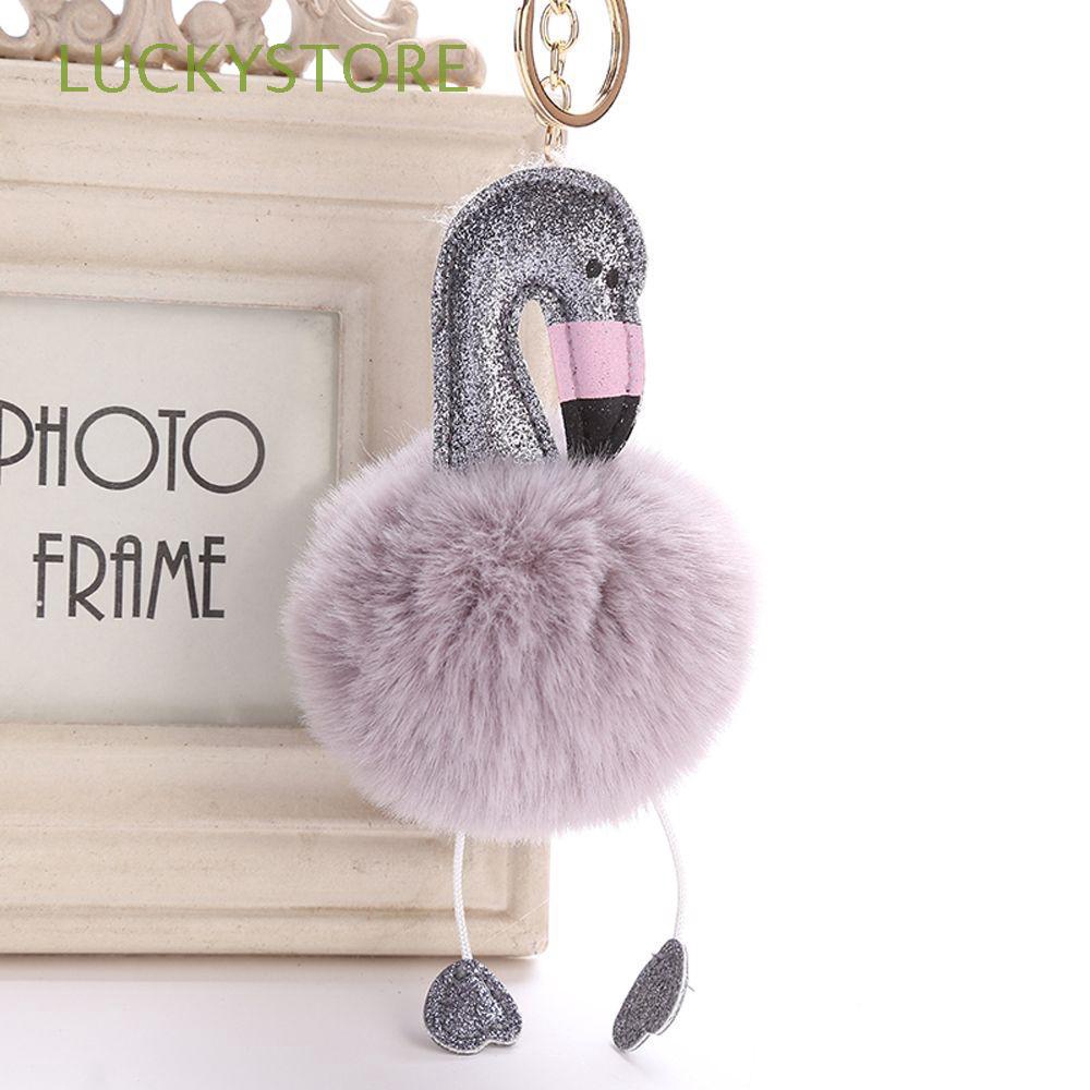 นุ่ม Fluffy นุ่ม PomPom Ball Car กระเป๋าถือแขวนพวงกุญแจ Keychain Key ...