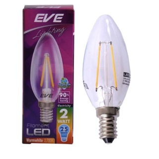 หลอดไฟ LED 2 วัตต์ Warm White EVE LIGHTING รุ่น Filament CANDLE E14