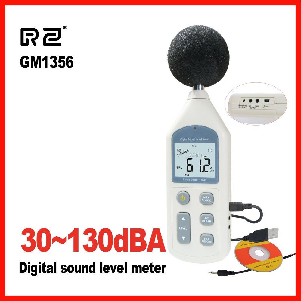 ระดับRZ New Noise Tester Digital Sound Level Meter Meters 30130dB LCD A