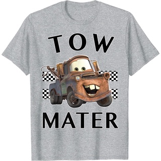 เสื้อยืดผ้าฝ้ายพรีเมี่ยม เสื้อยืด พิมพ์ลายกราฟิก Disney Pixar Cars Tow Mater สําหรับผู้ชาย