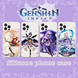 Genshin Impact เคสโทรศัพท์ ซิลิโคน กันกระแทก กันรอยกล้อง สําหรับ iPhone 11 13 Xr Raiden Shogun Yoimiya