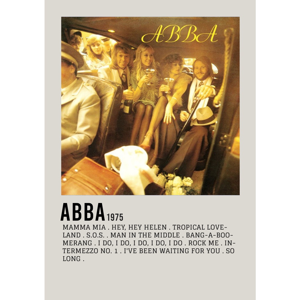 โปสเตอร์ปกอัลบั้ม ABBA โดย ABBA สําหรับห้อง/บาร์เบอร์ยิม