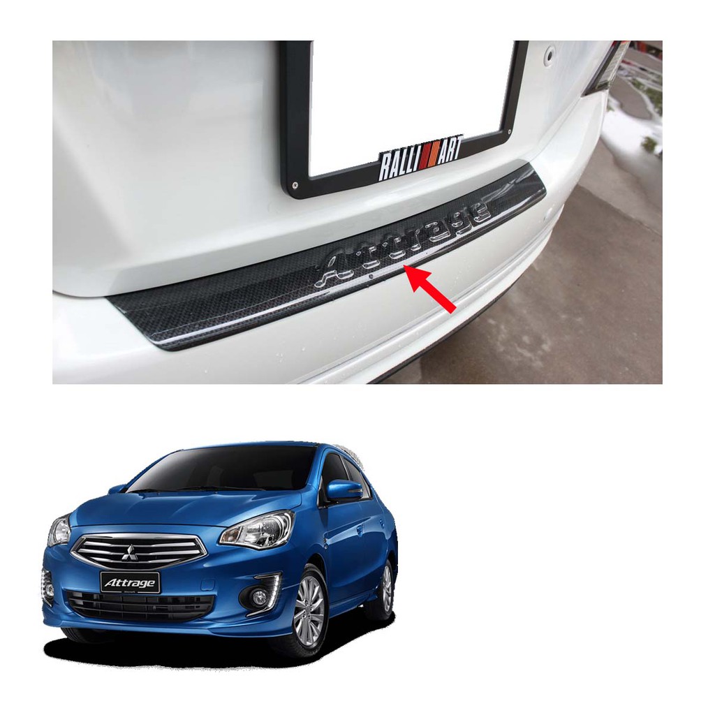 กันรอยท้าย กันรอยกันชนท้าย ดำ 1 ชิ้น สำหรับ มิตซูบิชิ Mitsubishi แอททราจ Attrage Sedan ปี 2013 2019 2020