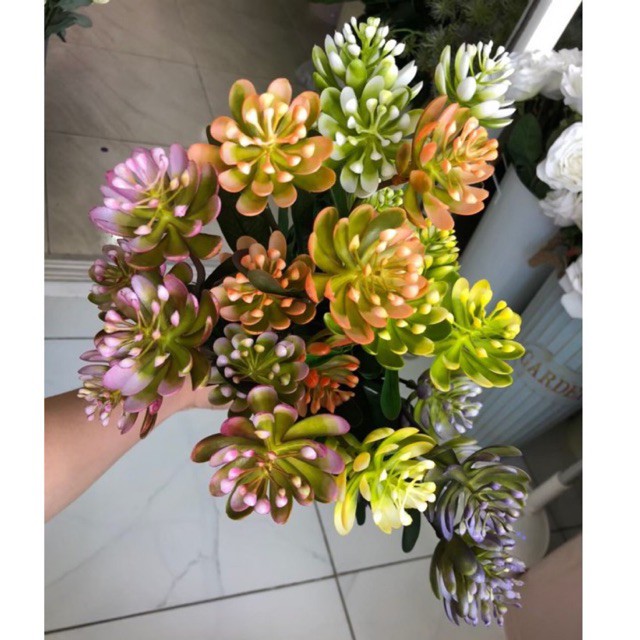 ตัวแต่ง ดอกแคตตัส 6 ดอก ดอกไม้ปลอม ดอกไม้ประดิษฐ์ ตกแต่งบ้าน ตกแต่งสวน