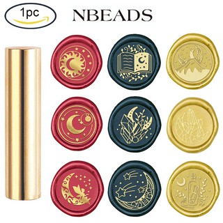 Nbeads แสตมป์ตราประทับขี้ผึ้ง ทองเหลือง ขนาดเล็ก 15 มม. สําหรับตกแต่งซองจดหมาย การ์ดเชิญงานแต่งงาน 1 ชิ้น