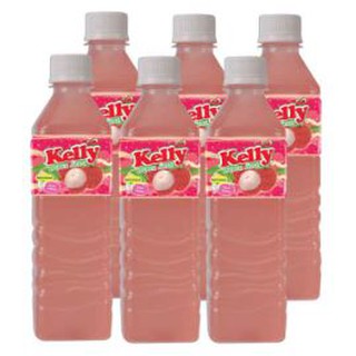 KELLY เคลลี่ น้ำลิ้นจี่10% ขนาด 450ml ยกแพ็ค 6ขวด LYCHEE JUICE