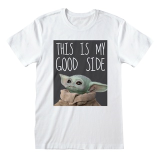 เสื้อยืด พิมพ์ลาย Yoda This Is My Good Side The Star Wars Mandalorian สีขาว แฟชั่นฤดูร้อน สําหรับผู้ชายSize S-5XL