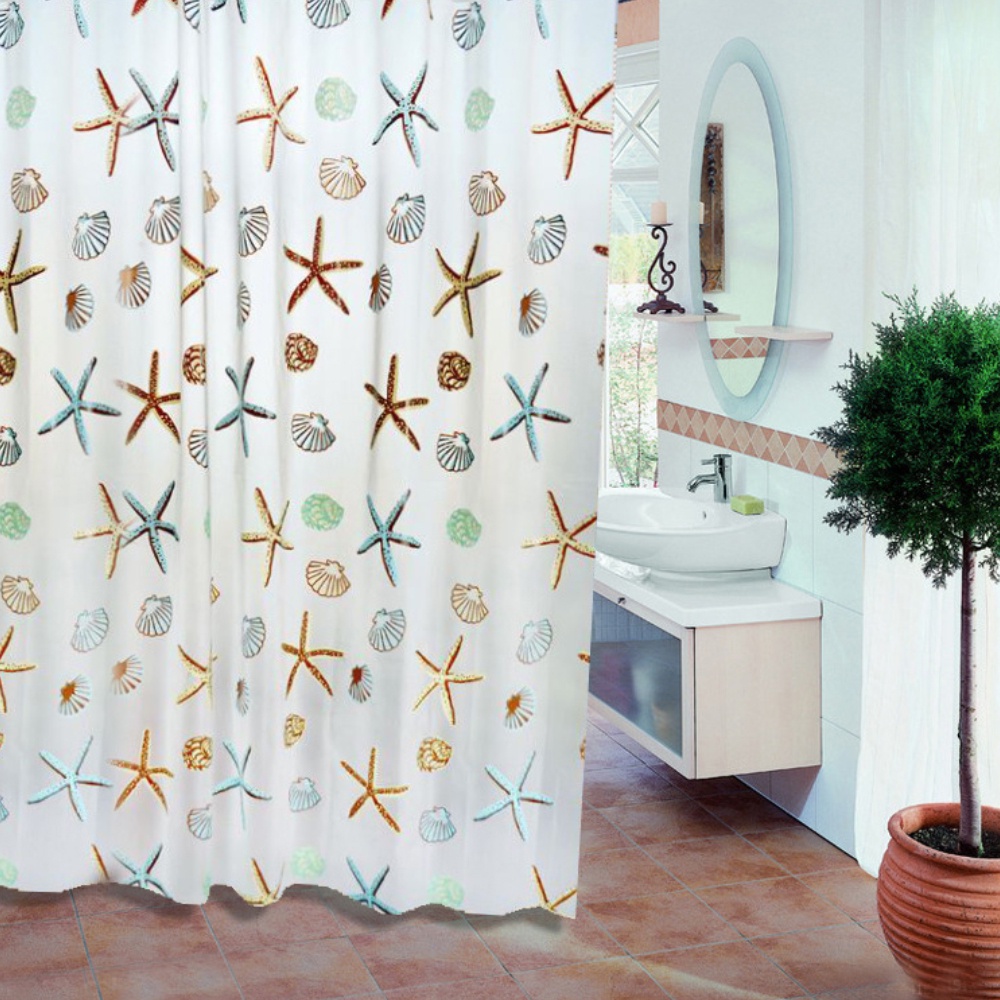 แนะนำ ผ้าม่าน ผ้าม่านกั้นน้ำ ขนาด180*200 Cm ม่านพลาสติก Peva ม่านห้องน้ำ มี 7 ลาย ราคาพิเศษ มีเก็บเงินปลายทาง