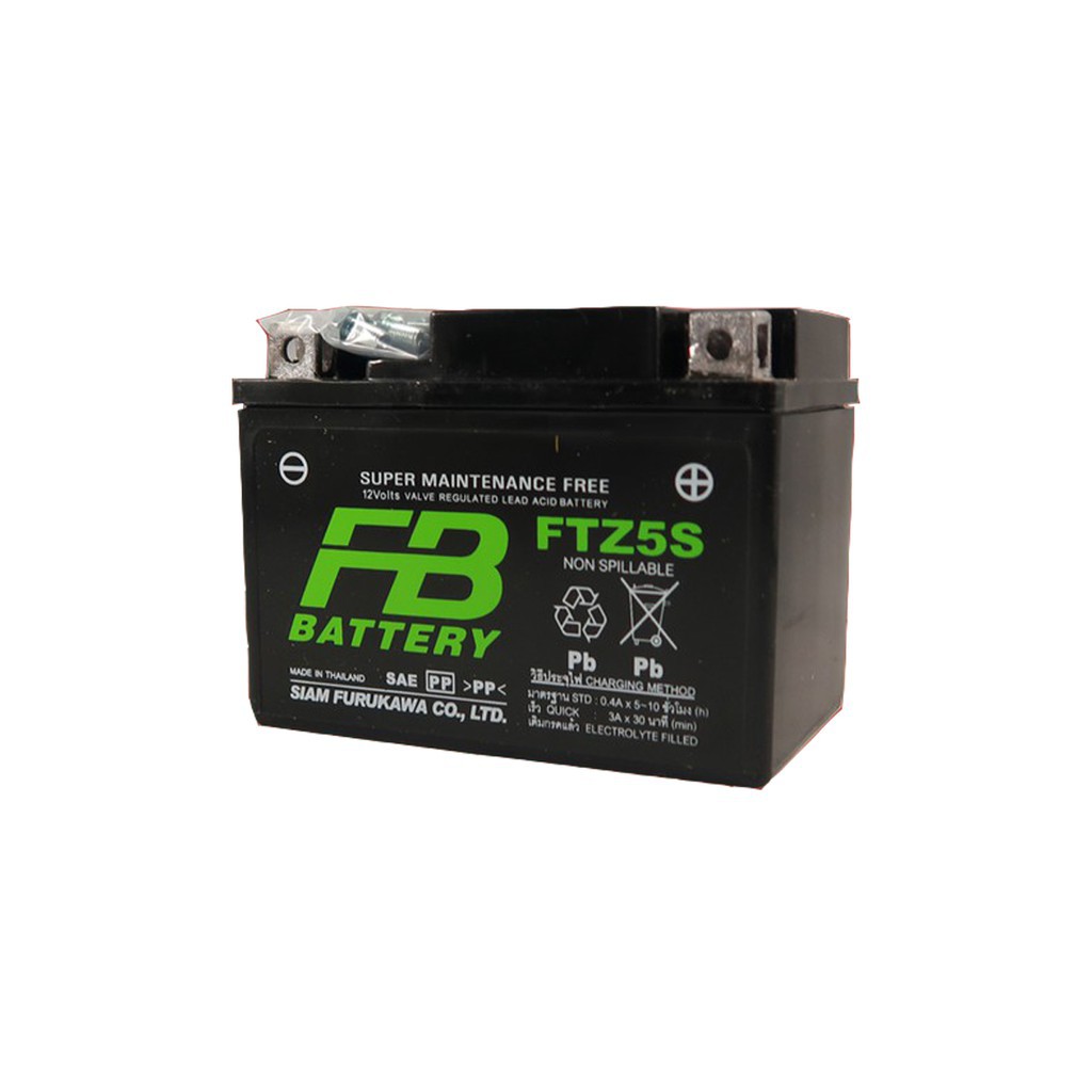 [Lot.ใหม่] FB Battery FTZ5s (5แอมป์) แบตเตอรี่แห้งมอเตอร์ไซค์