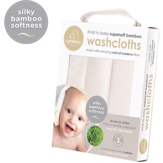 Cuddledry เซ็ทผ้าเช็ดหน้าและถูตัวไยไผ่ (Cuddledry Supersoft Bamboo Washcloth set of 3)