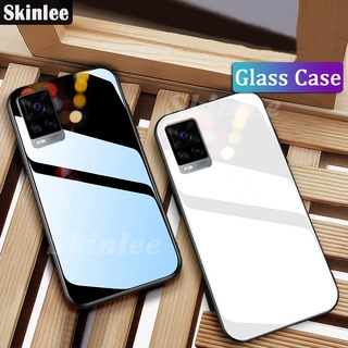 Skinlee Glass Case for VIVO V20 Pro Cover Full Protection Tempered Glass Back Casing for Vivo V20 Cases V20 SE Y20 Y20s G Y12s Y31 Y72 Y52 V21 5G Y12A Y02S Y16 Y35 V25 Pro V25E Y22 Y77 5G Glass Housing