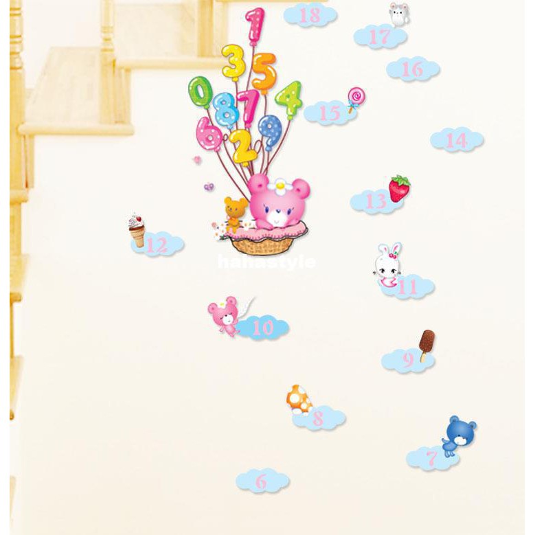 METH AM7046 หรือ AY7116 GROW UP น่ารักจํานวน WALLSTICKER สติ๊กเกอร์ติดผนัง 50X70WALLSTIKER CLASSIC R