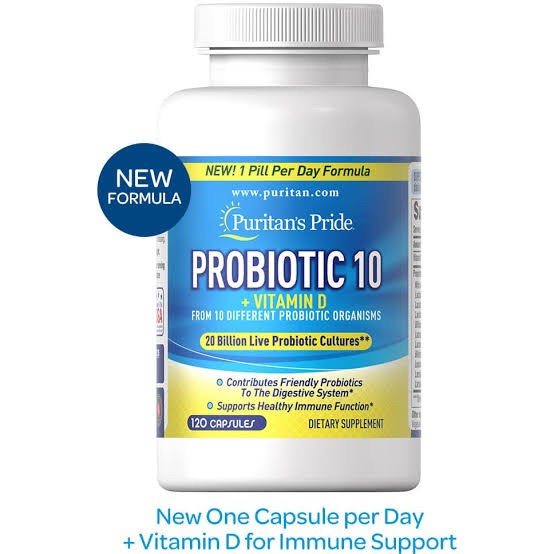 ((New Formular)) Puritan’s Pride Probiotic 10 with Vitamin D 120 Capsules