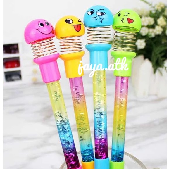 PEN PER CUTE GEL PEN WATER GLITTER PEN EMJI SPRING DOLL GEL PEN GLITTER EMJI SMILE