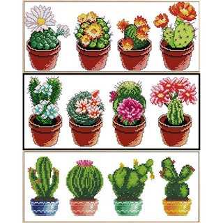 ชุดปักครอสติช แคคตัส กระบองเพชร ด้ายปักอียิปต์ (Cactus cross stitch kit)