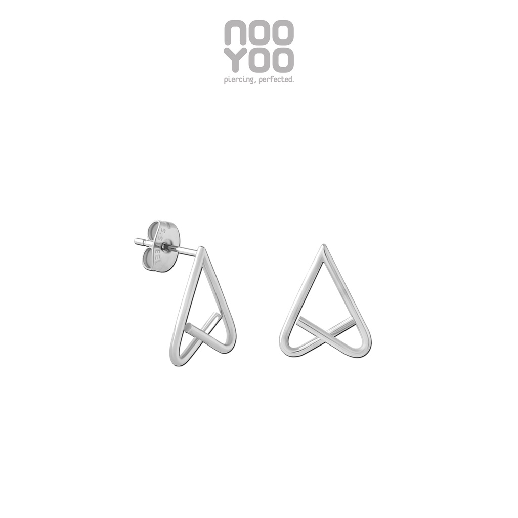 NooYoo ต่างหูสำหรับผิวแพ้ง่าย TRIANGLE Surgical Steel
