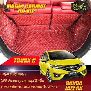 Honda Jazz Gk 2014-รุ่นปัจจุบัน Trunk C (เฉพาะถาดท้ายรถแบบ C) ถาดท้ายรถ Honda Jazz GK พรม6D VIP Magic Carmat