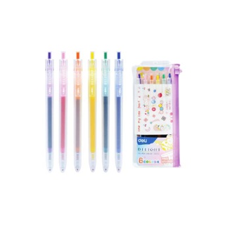Deli G118-6C Gel pen 6 Colors ปากกาเจลสี 6 สี ขนาดเส้น 0.5mm สีสันสุดน่ารัก!!! ปากกา ปากกาเจล อุปกรณ์การเรียน เครื่องเขียน