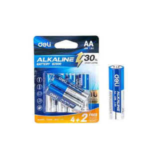 Deli（6 ก้อน）ถ่านอัลคาไลน์ AA LR6 / AAA LR03 ถ่าน 1.5V ใหม่ ของแท้ ถ่านไฟฉายอัลคาไลน์ Alkaline Battery