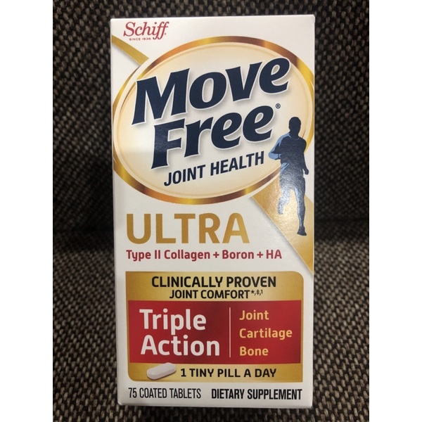🔥🇺🇸แท้ Schiff Move Free Ultra triple action เสริมสร้างข้อต่อ วันละเม็ด ขนาด 75เม็ด มูฟ ฟรี หมดอายุ 0