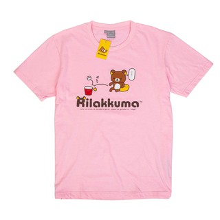 Rilakkuma Pink T-shirt - No.010 (เสื้อยืดริลัคคุมะ สีชมพู No.010)