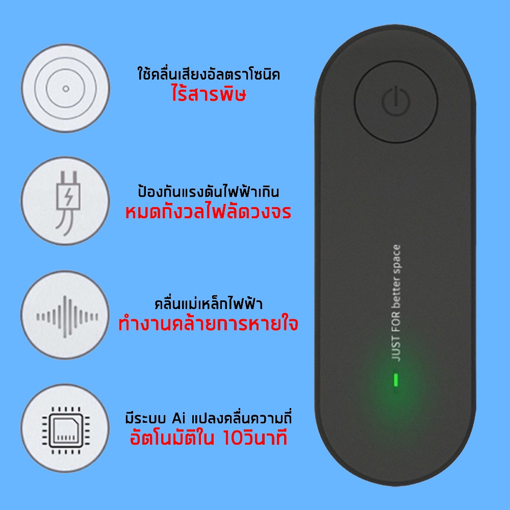 พร้อมส่ง เครื่องไล่ยุง ไล่เเมลงสาบ ไล่ยุง Just for better space ใช้งานง่ายแค่เสียบปลั๊ก