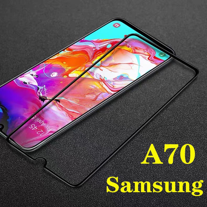 F ฟิล์มกระจกเต็มจอ Samsung Galaxy A70 ฟิล์มกระจกนิรภัยเต็มจอ ฟิล์มซัมซุง ฟิล์มกระจกกันกระแทก พร้อมส่