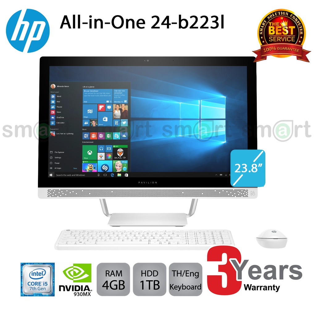 HP Pavilion AIO 24-b223l (2CC78AA#AKL) i5-7400T/4GB/1TB/GeForce 930MX 4GB/23.8/DOS