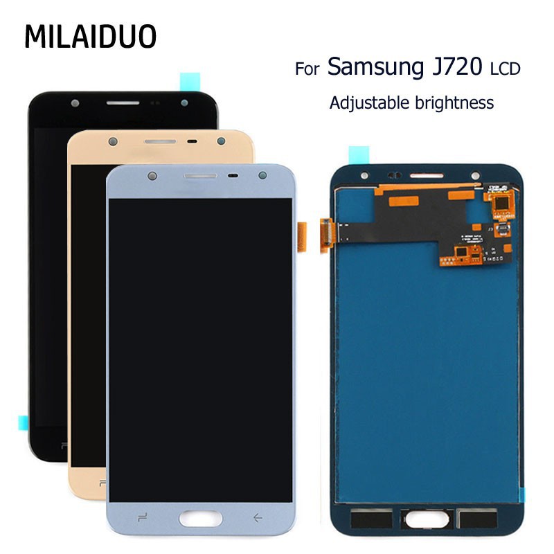 TFT / OLED สําหรับ Samsung Galaxy J7 Duo J720 J720F จอแสดงผล LCD เปลี่ยนหน้าจอสัมผัส