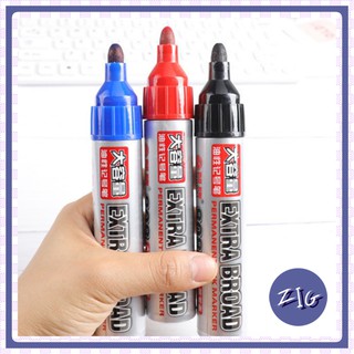 ZIGSHOP - ปากกาเขียนทุกพื้นผิว จัมโบ้ ด้ามใหญ่ (Permanant Broad Marker) แบบเติมหมึกได้
