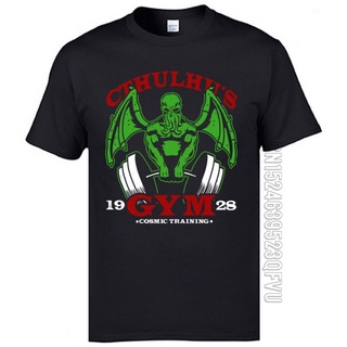 [สไตล์คลาสสิก] Deadlift Cthulhu Gym เสื้อยืดยอดนิยมเพาะกายออกกําลังกายยุโรปท็อปส์ซูเสื้อเชิ้ตแฟ ~gN