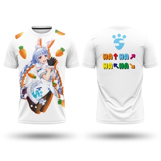 เสื้อยืดอนิเมะญี่ปุ่น Hime Anime Usada Pekora สีขาว