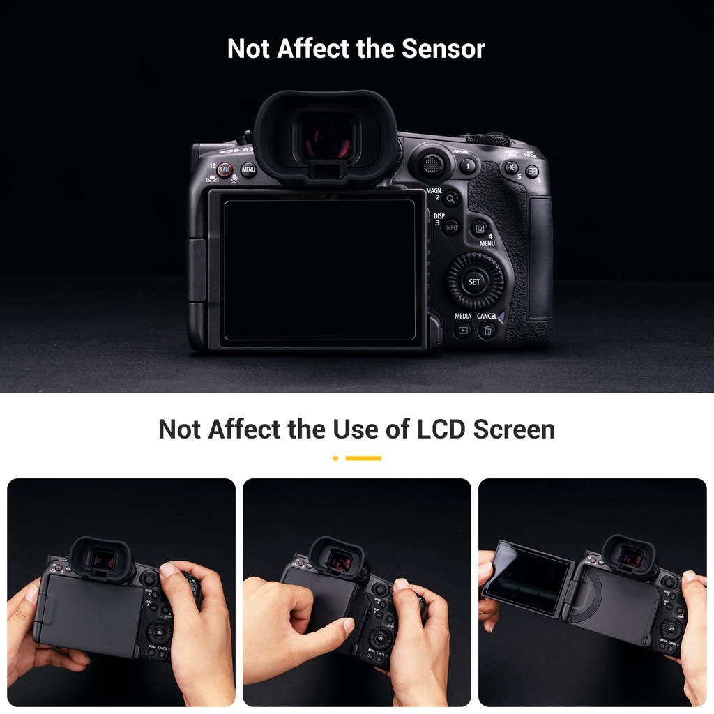 Kiwifotos ขยายรองตากล้อง Canon EOS R5 R5C R6 R6 Mark II R6M2 กล้องเฉพาะช่องมองภาพกล้องซิลิโคนอ่อนแว่นตา Eyecup