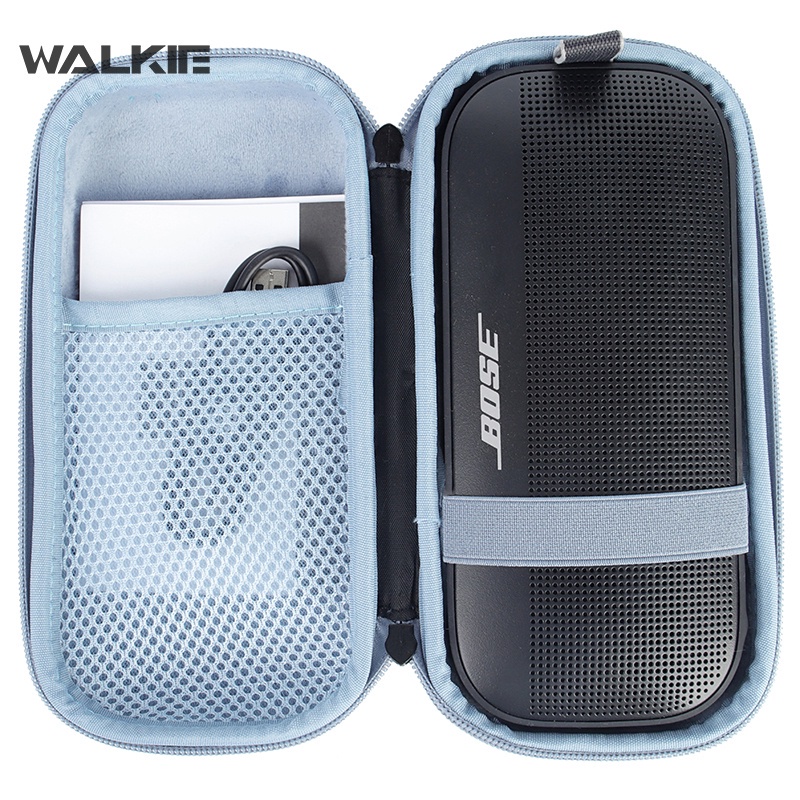 Walkie กระเป๋าเดินทาง Eva แบบแข็ง สําหรับลําโพงบลูทูธ Bose Soundlink Flex แบบพกพา (เคสสีดํา)